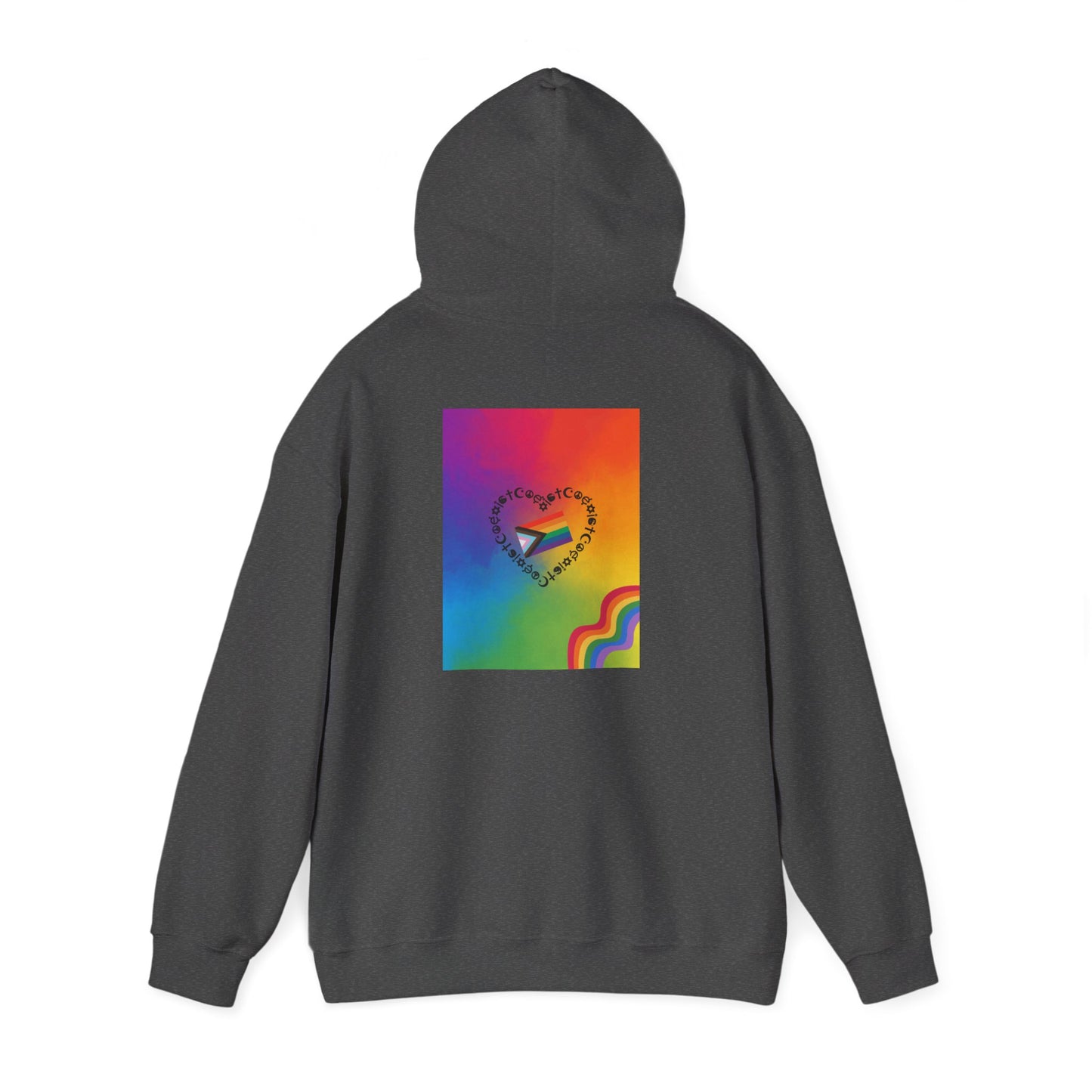 Colorful Heart Rainbow Hoodie for Everyone, Cozy Unisex Sweatshirt for Pride Month, Gift for Friends, Casual Wear, Soft Hooded Pullover