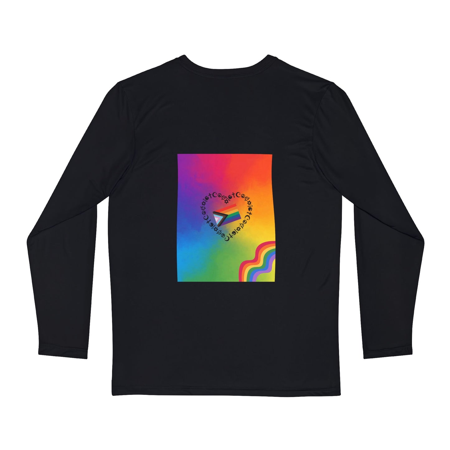 Vibrant Rainbow Long Sleeve Shirt, Men's Casual Tee, LGBTQ+ Pride Shirt, Unique AOP Fashion, Unisex Colorful Top
