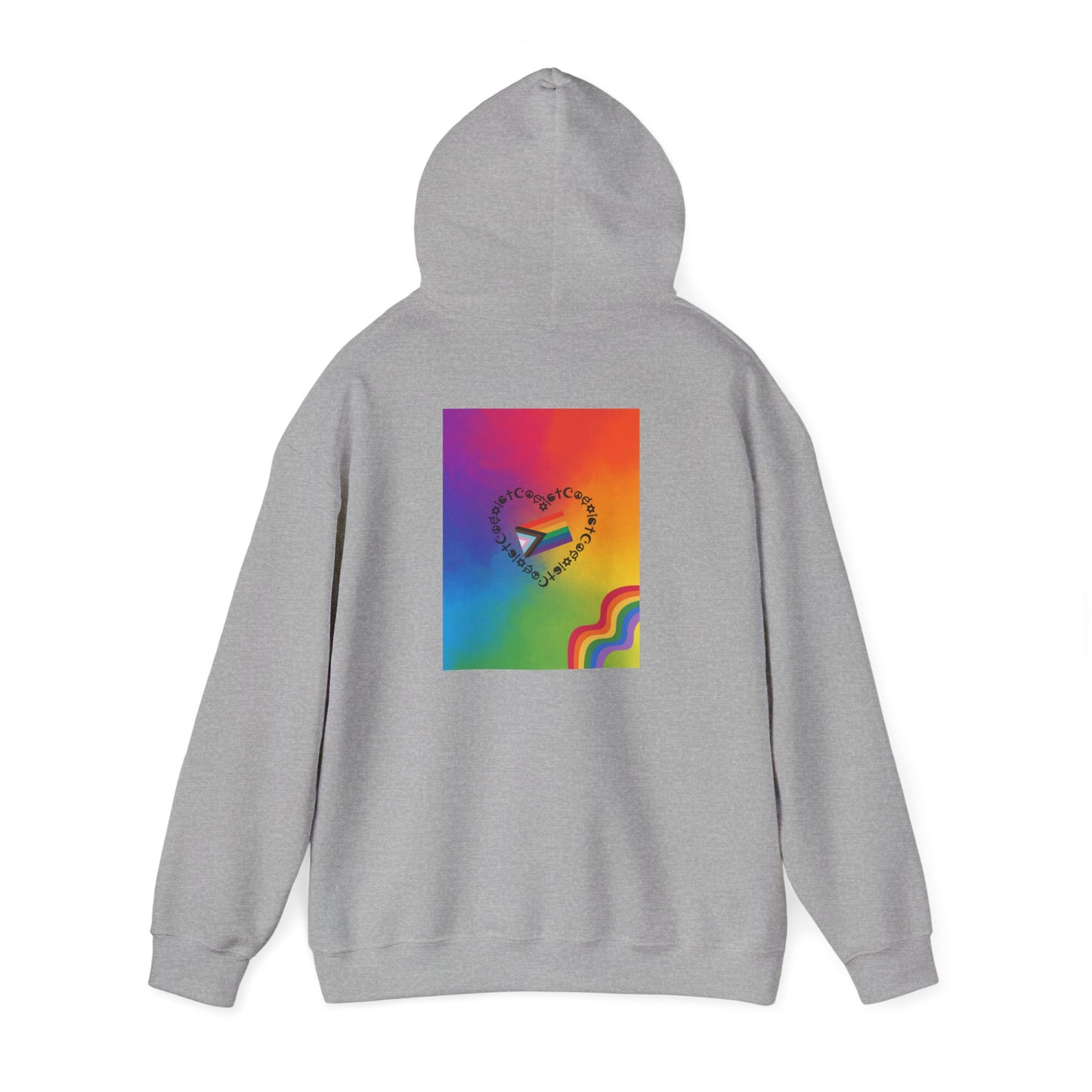 Colorful Heart Rainbow Hoodie for Everyone, Cozy Unisex Sweatshirt for Pride Month, Gift for Friends, Casual Wear, Soft Hooded Pullover