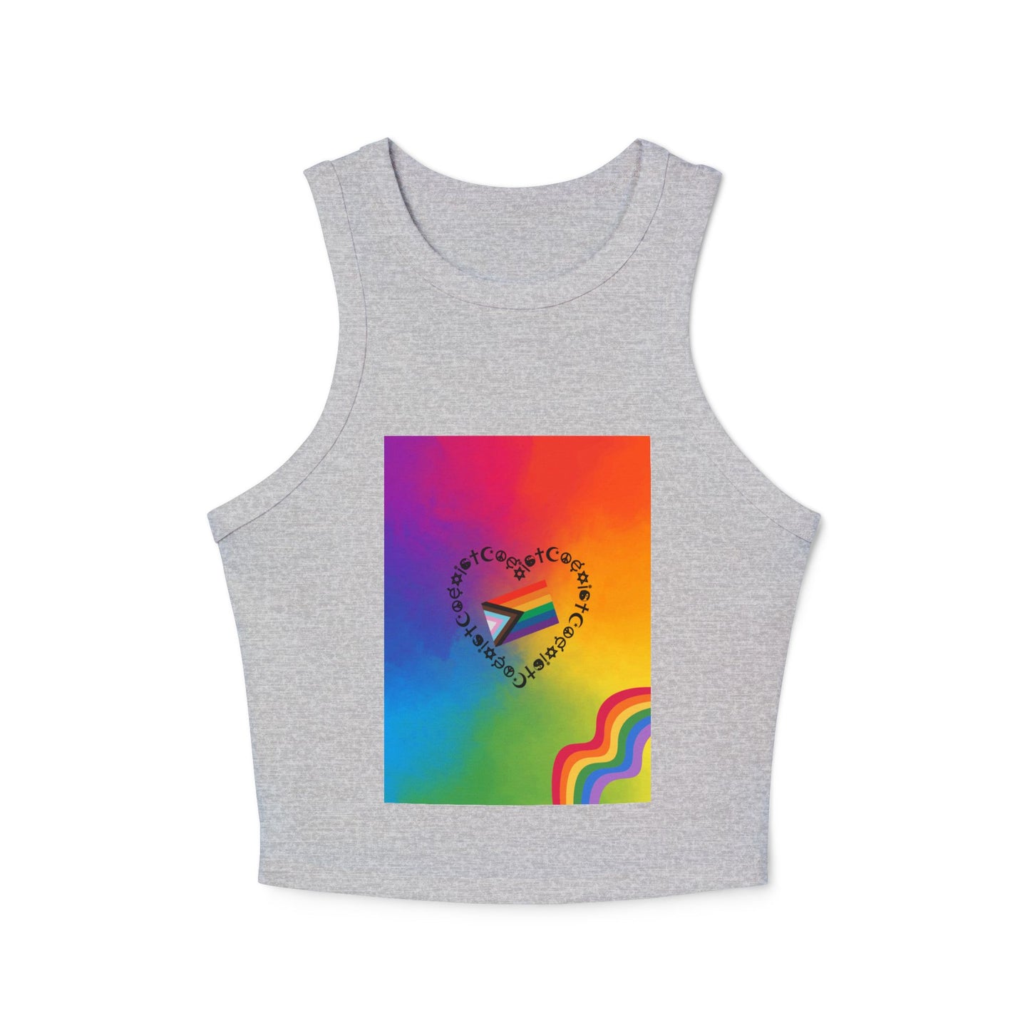 Colorful Pride Racerback Tank Top, LGBTQ+ Apparel, Summer Essential, Festival, Workout Wear, Gift for Her