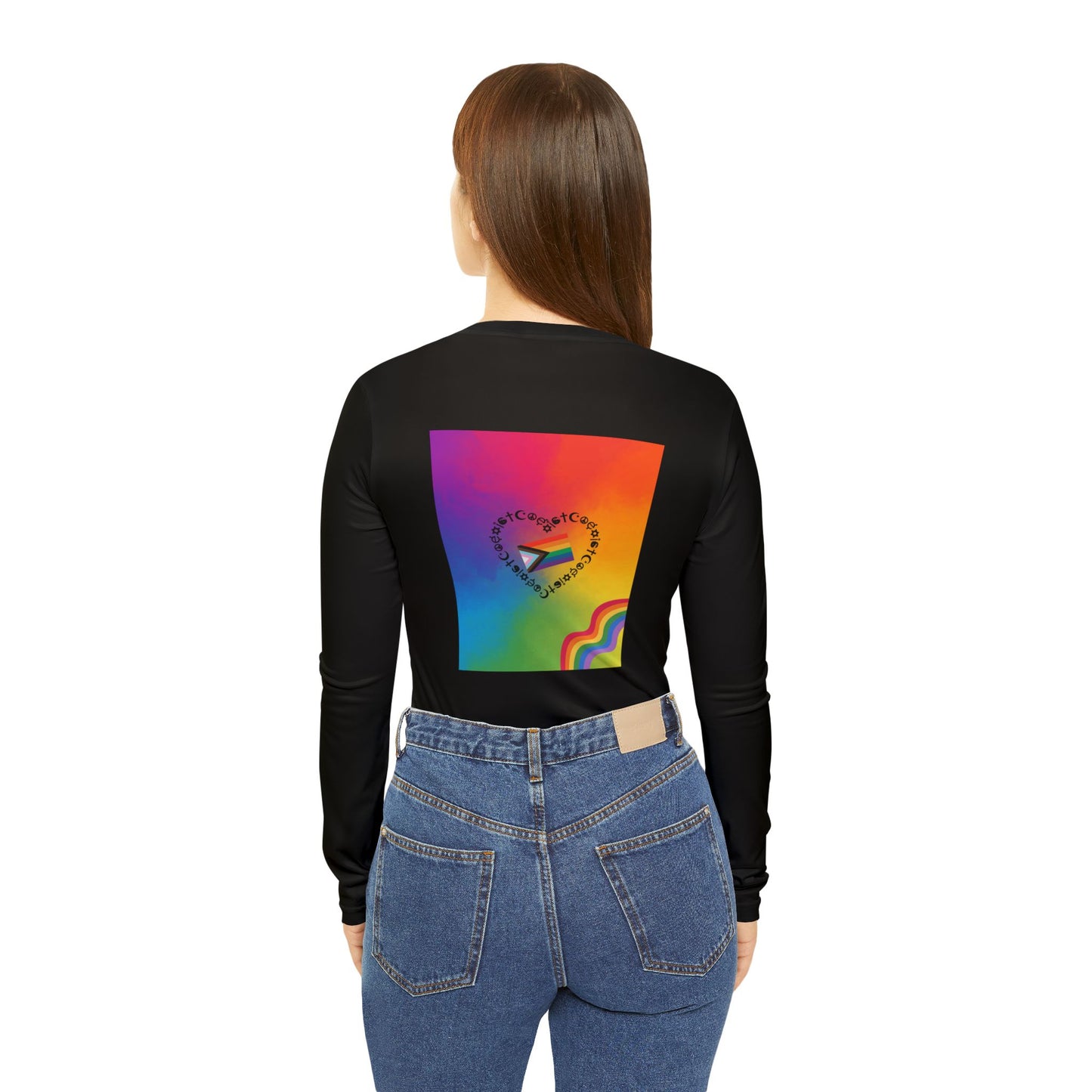 Colorful Heart Printed Women's Long Sleeve V-neck Shirt, Pride Apparel, LGBTQ+ Fashion, Casual Wear, Gift for Her, Rainbow Tee