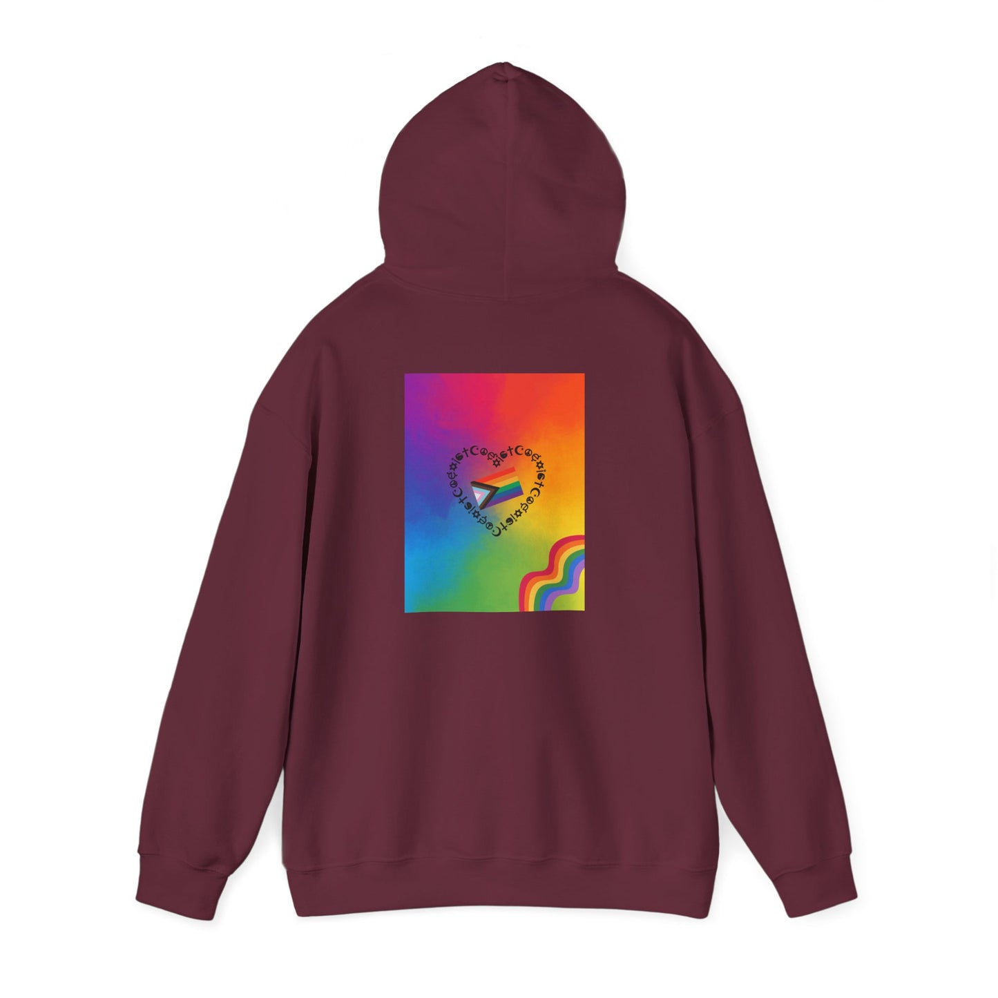 Colorful Heart Rainbow Hoodie for Everyone, Cozy Unisex Sweatshirt for Pride Month, Gift for Friends, Casual Wear, Soft Hooded Pullover