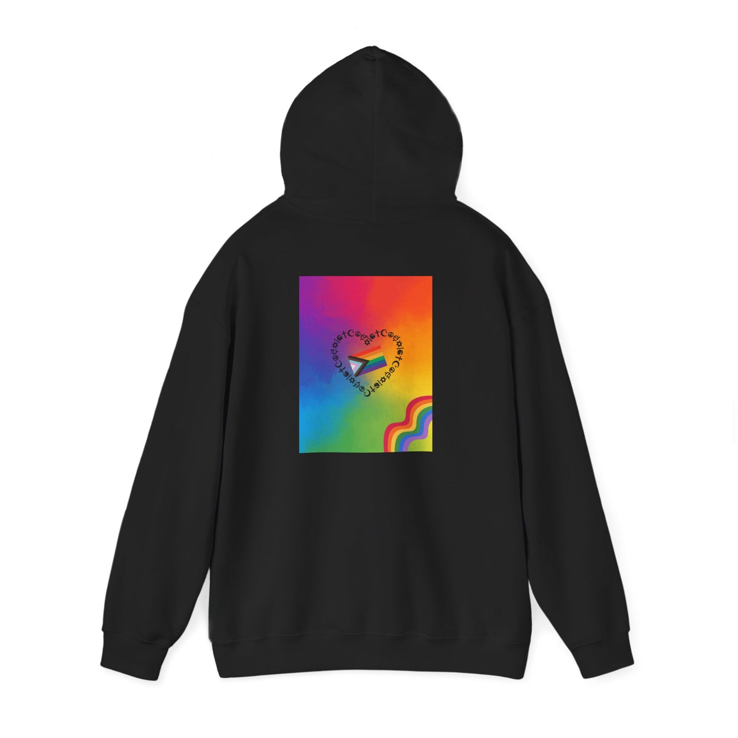 Colorful Heart Rainbow Hoodie for Everyone, Cozy Unisex Sweatshirt for Pride Month, Gift for Friends, Casual Wear, Soft Hooded Pullover