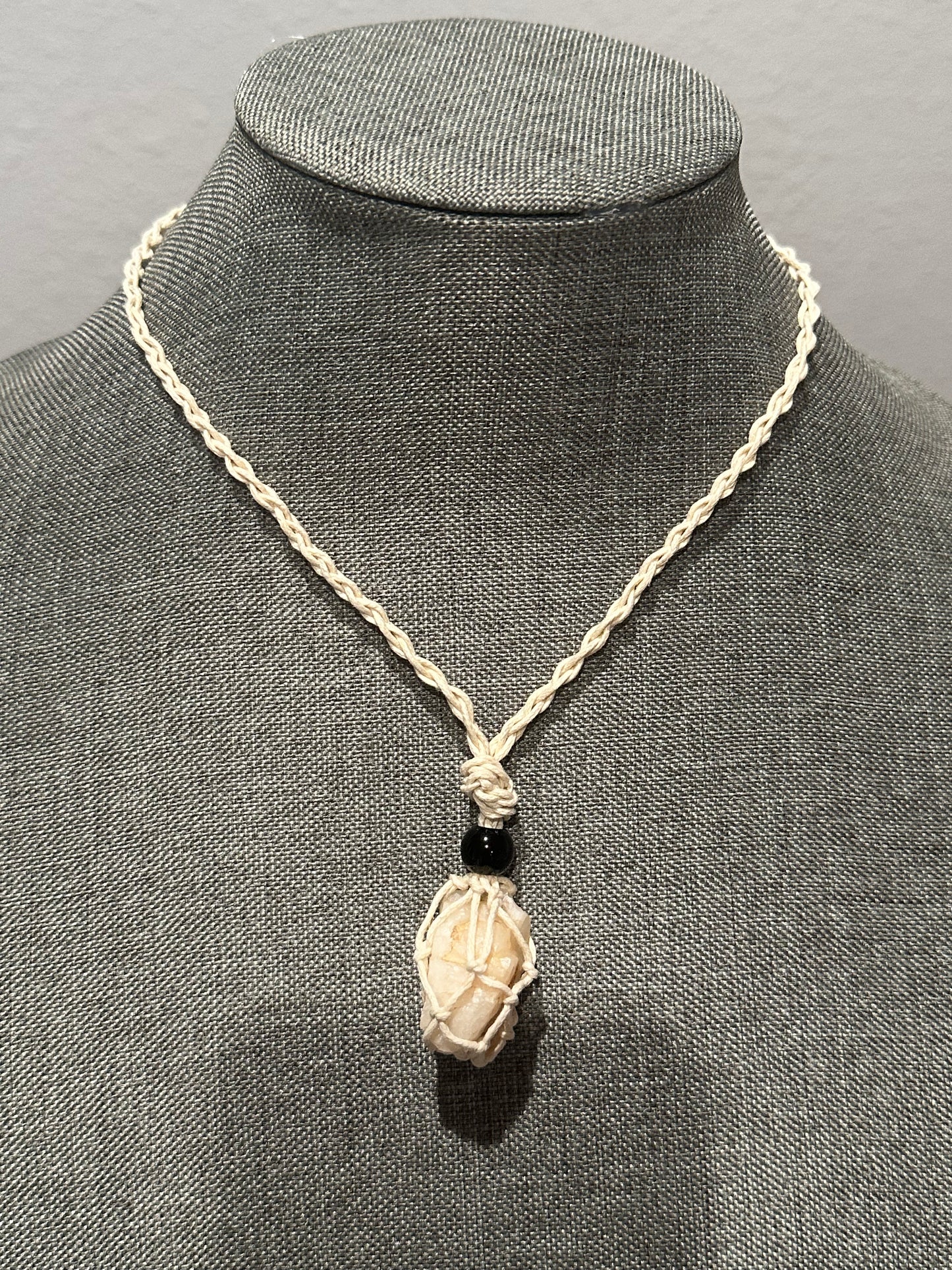 Handcrafted Pure Raw Quartz Necklace (Larger stone)