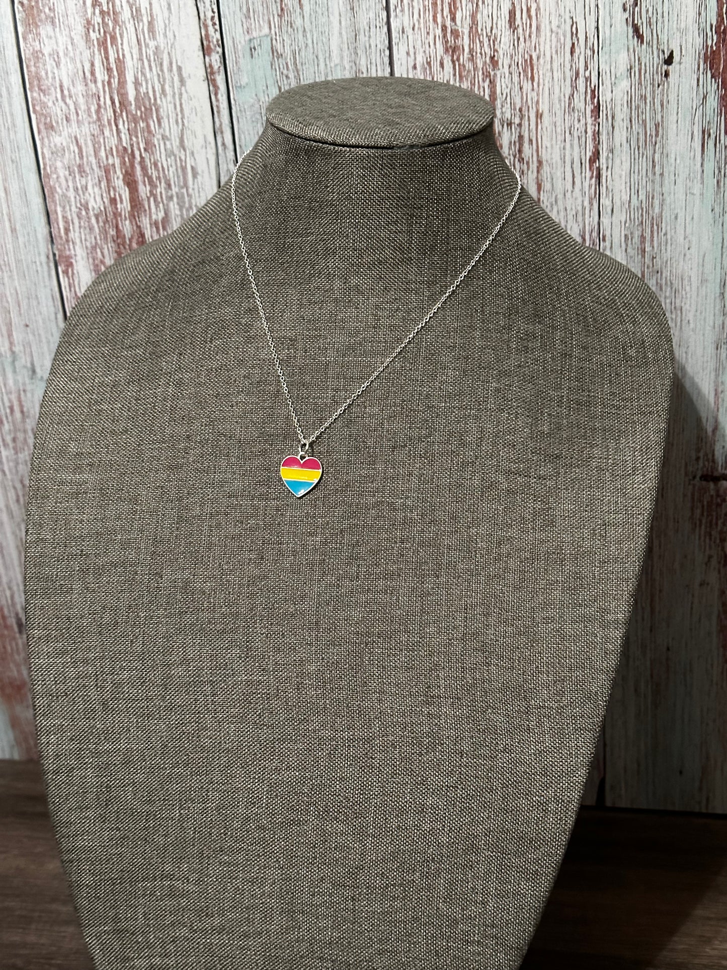 Handcrafted Pansexual Heart Flag Necklace