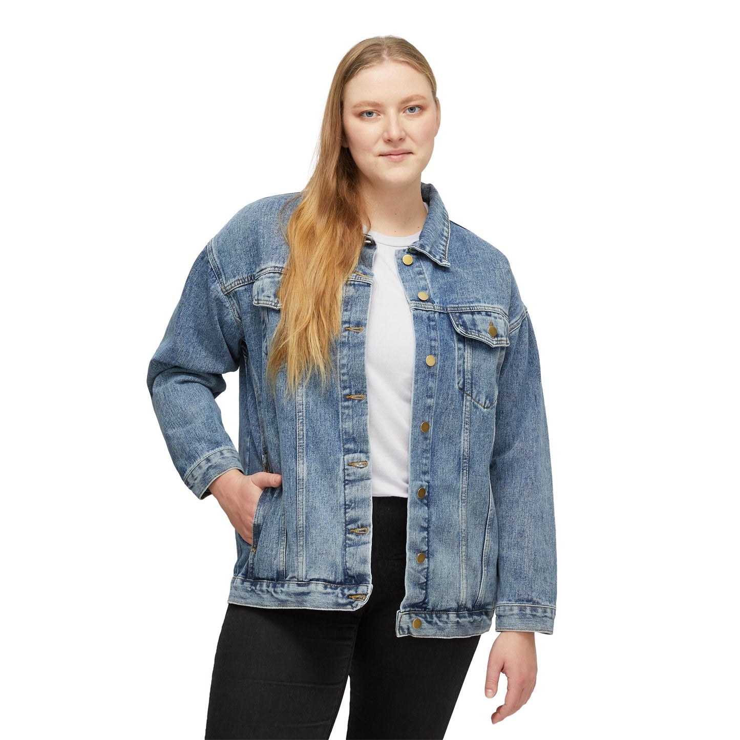 Colorful Heart Rainbow Denim Jacket for Women, Trendy Outerwear, Stylish Spring Apparel, LGBTQ+ Pride Clothing, Festival Fashion