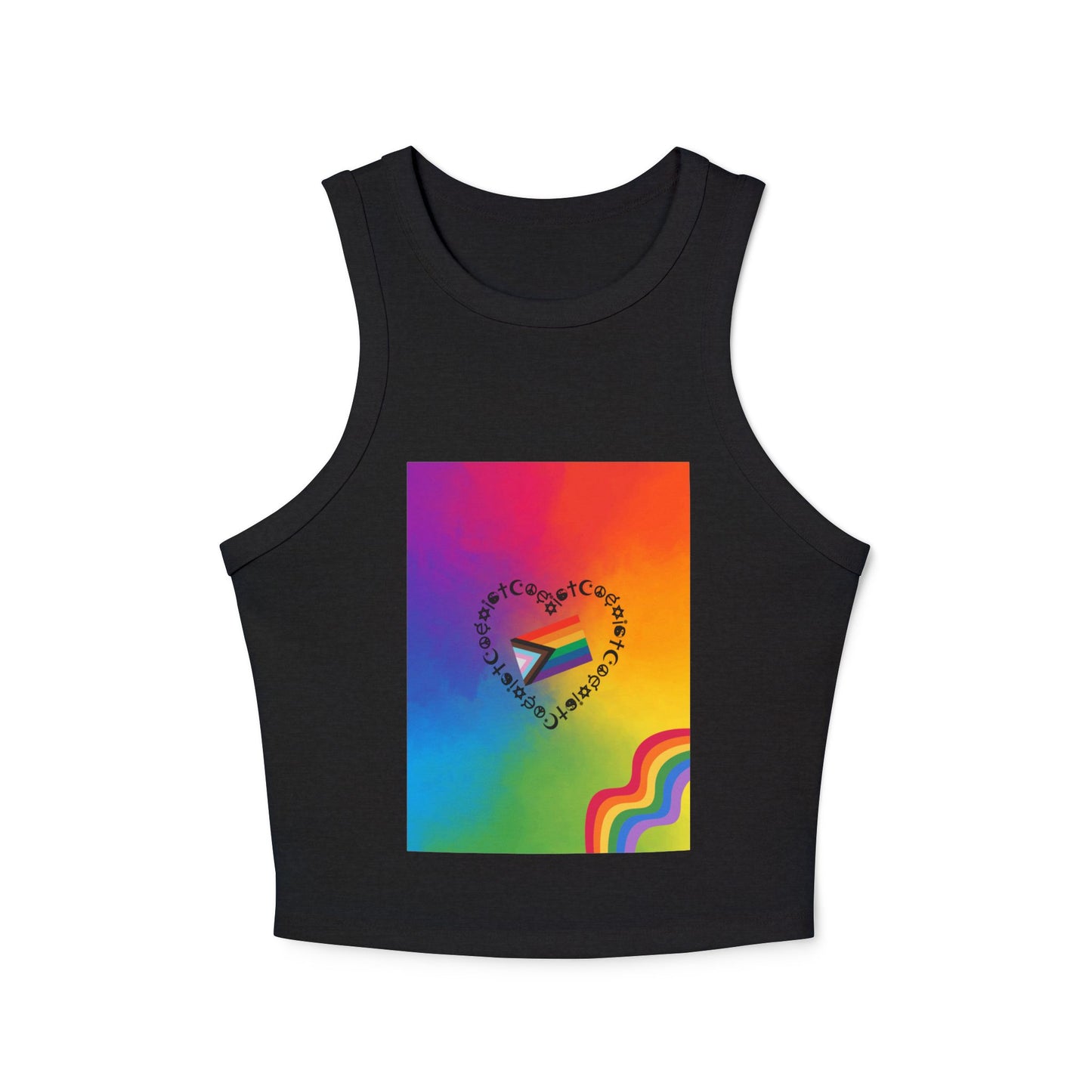 Colorful Pride Racerback Tank Top, LGBTQ+ Apparel, Summer Essential, Festival, Workout Wear, Gift for Her
