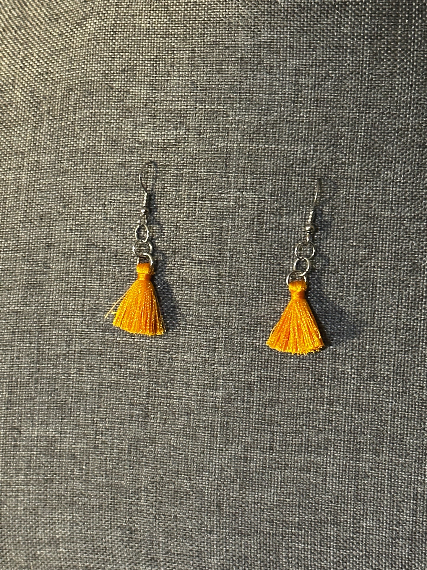 Handcrafted Golden Yellow Tassel Earrings