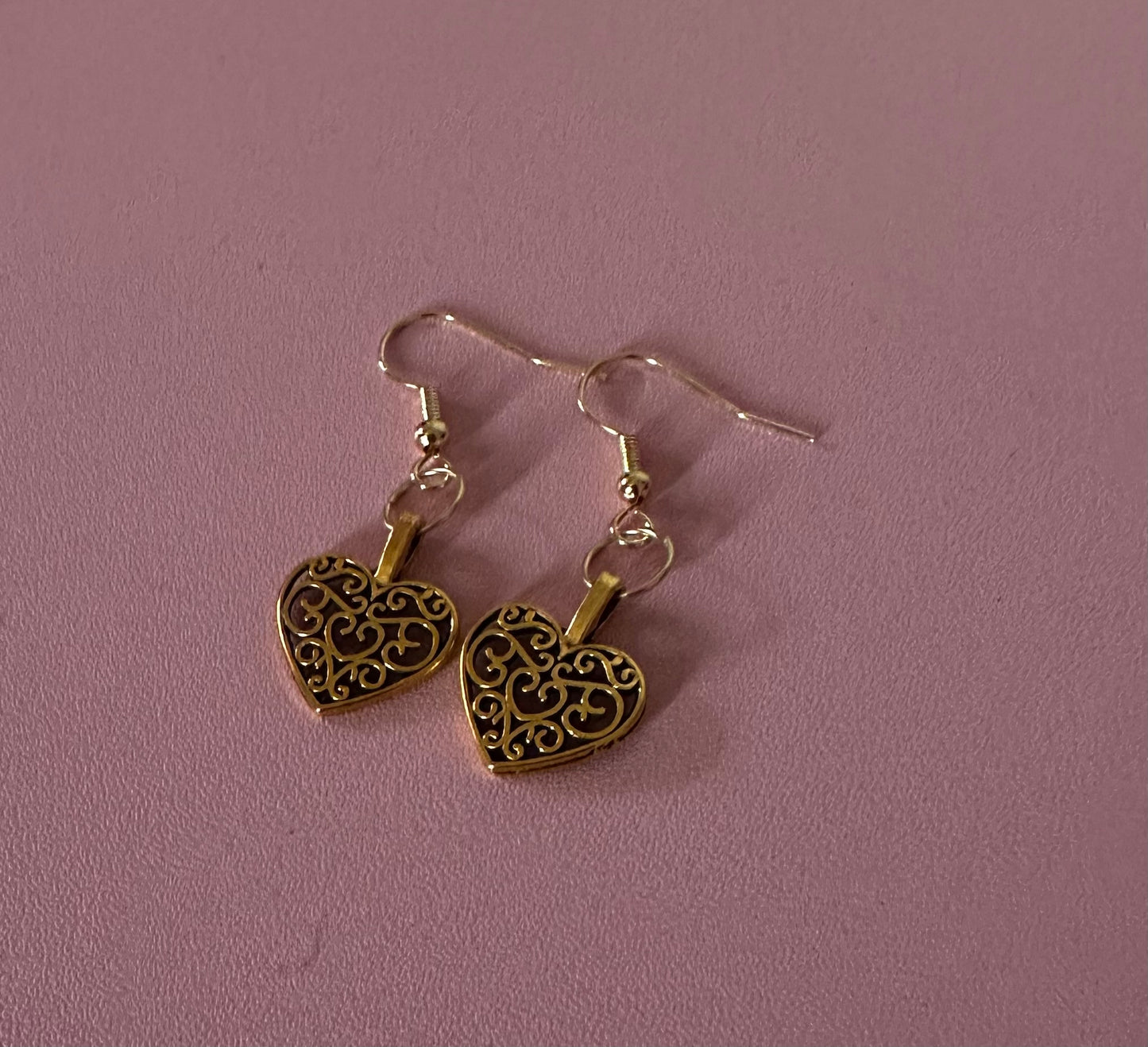 Handcrafted Heart of Gold Earrings
