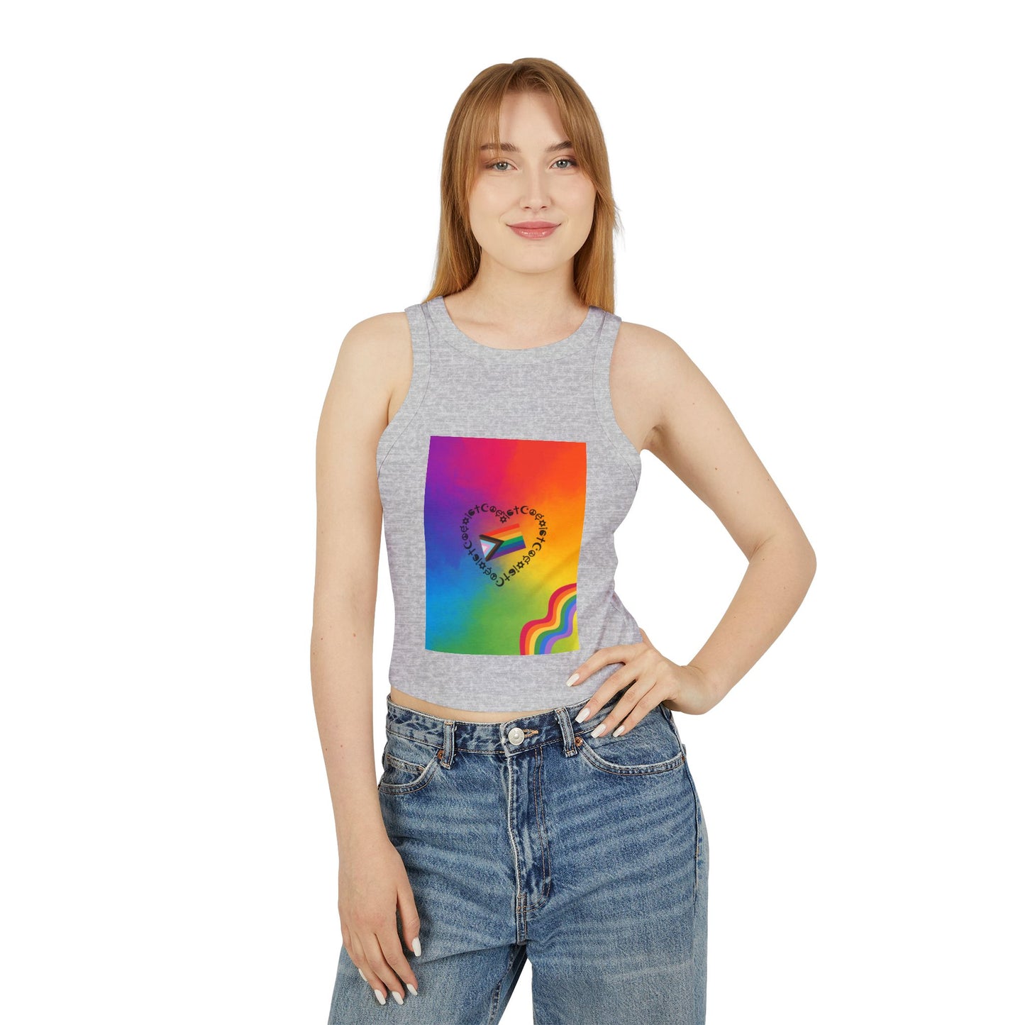 Colorful Pride Racerback Tank Top, LGBTQ+ Apparel, Summer Essential, Festival, Workout Wear, Gift for Her