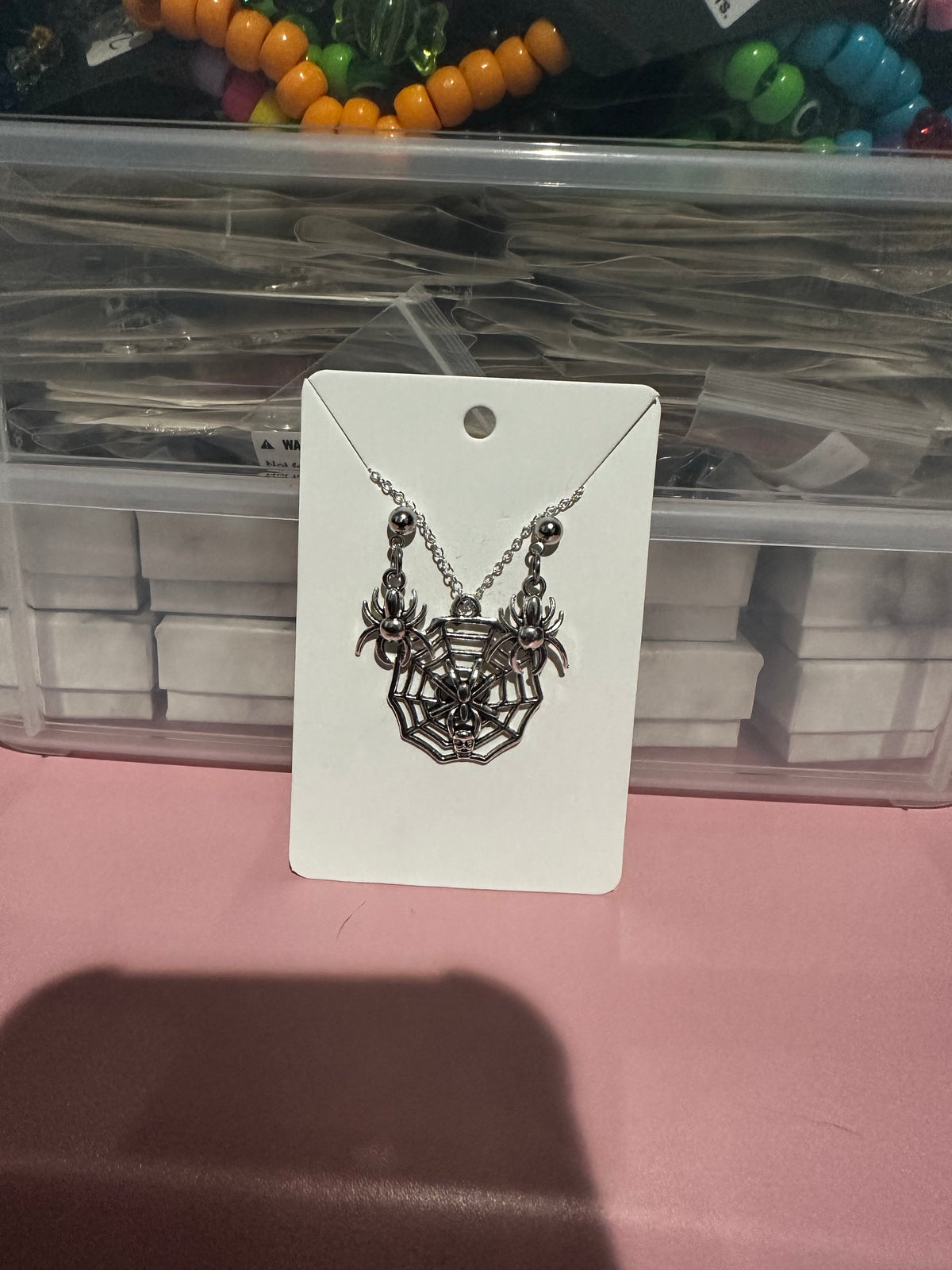 Handcrafted Spider Web Halloween Jewelry Set