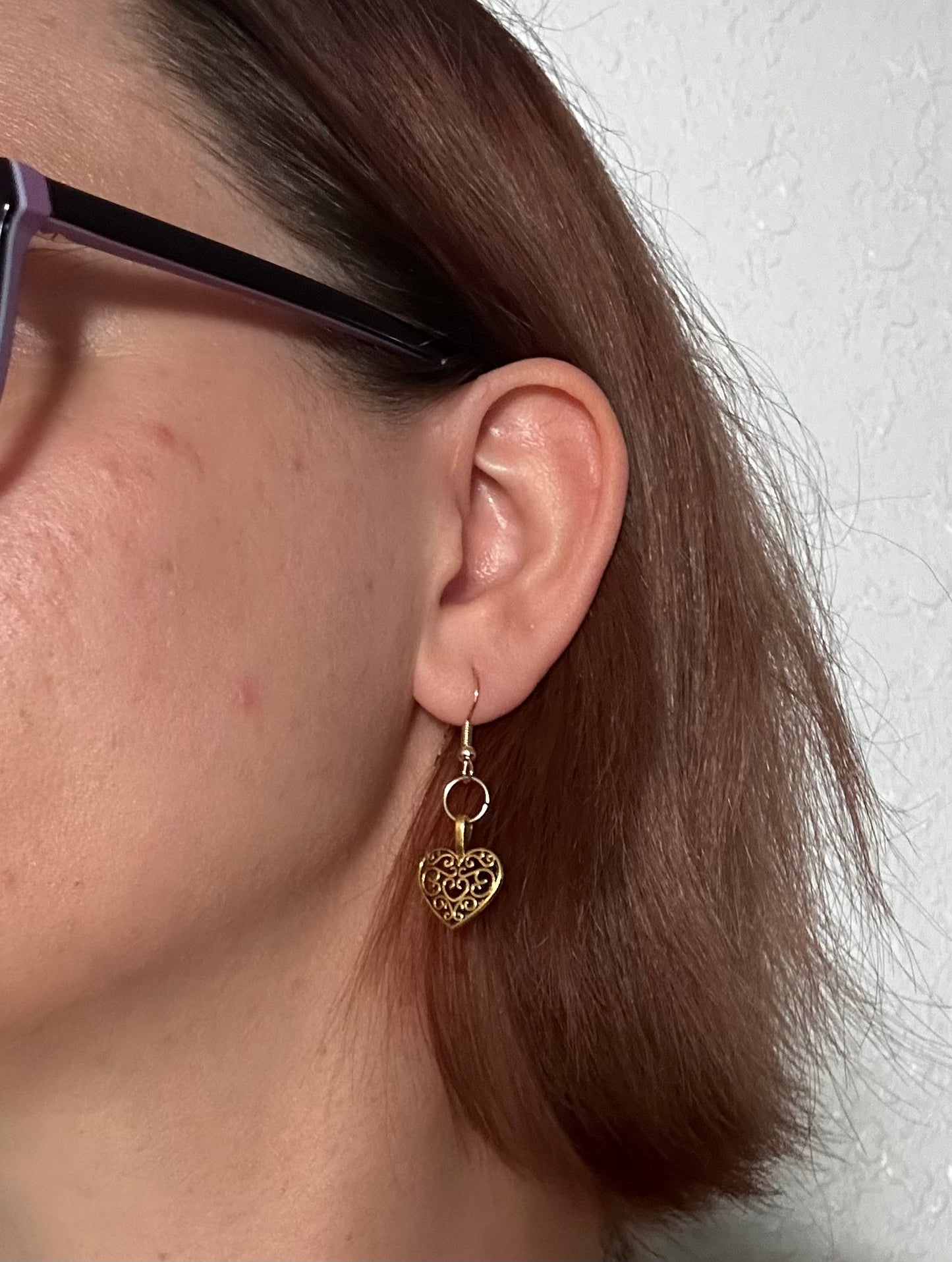 Handcrafted Heart of Gold Earrings
