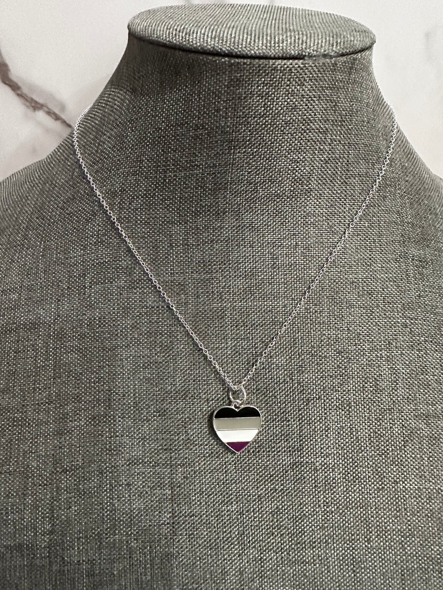 Handcrafted Asexual Heart Flag Necklace