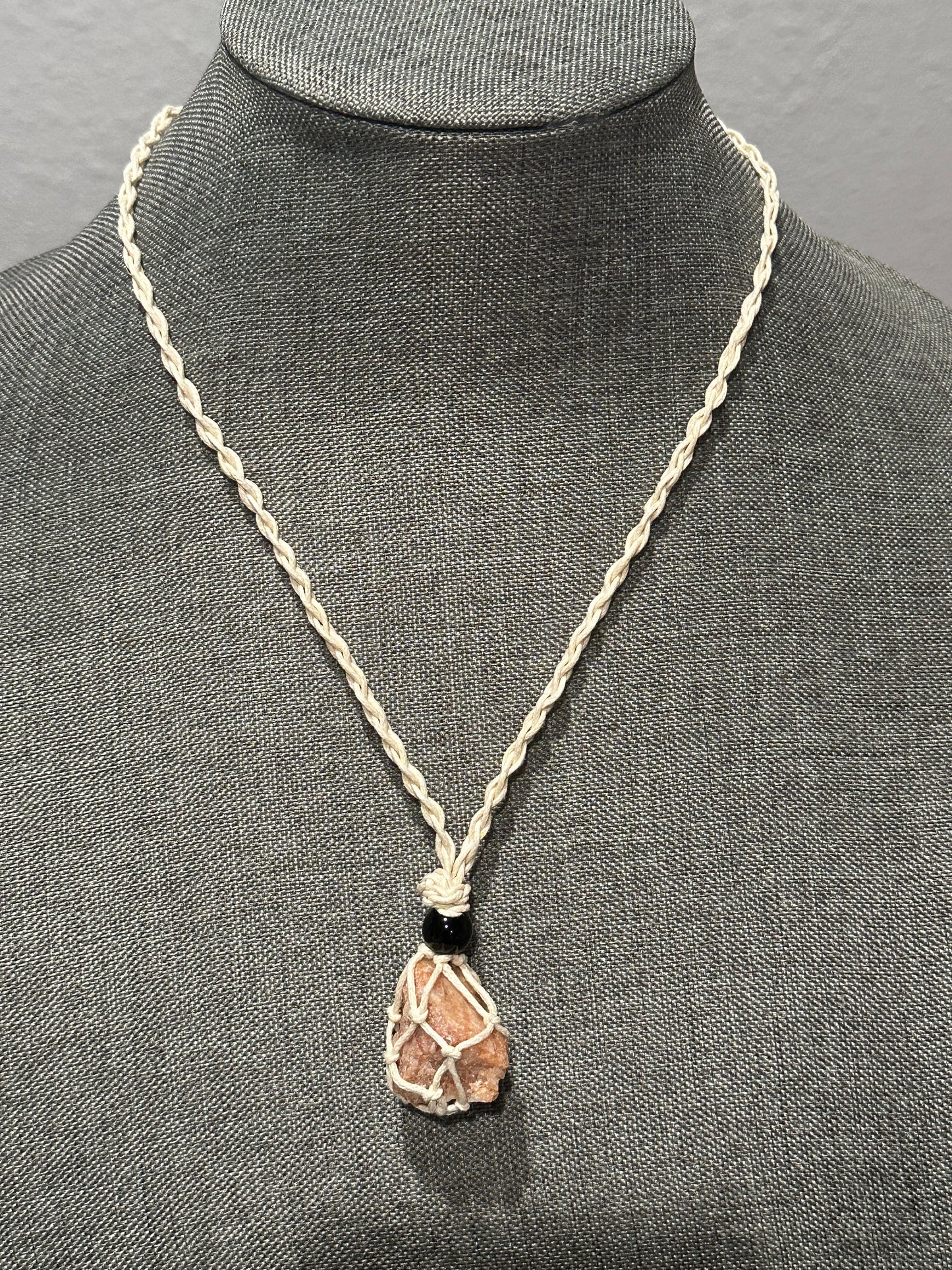 Handcrafted Pure Raw Quartz Necklace (Smaller Prettier Stone) (beige)
