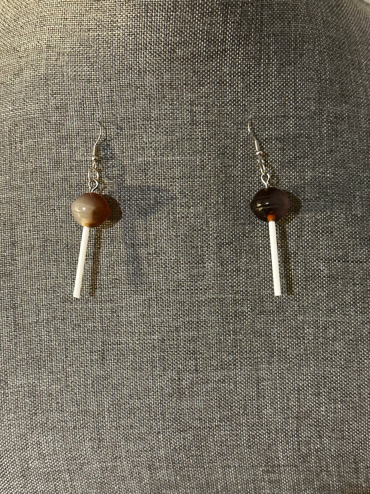 Handcrafted Root Beer Lollipop Earrings