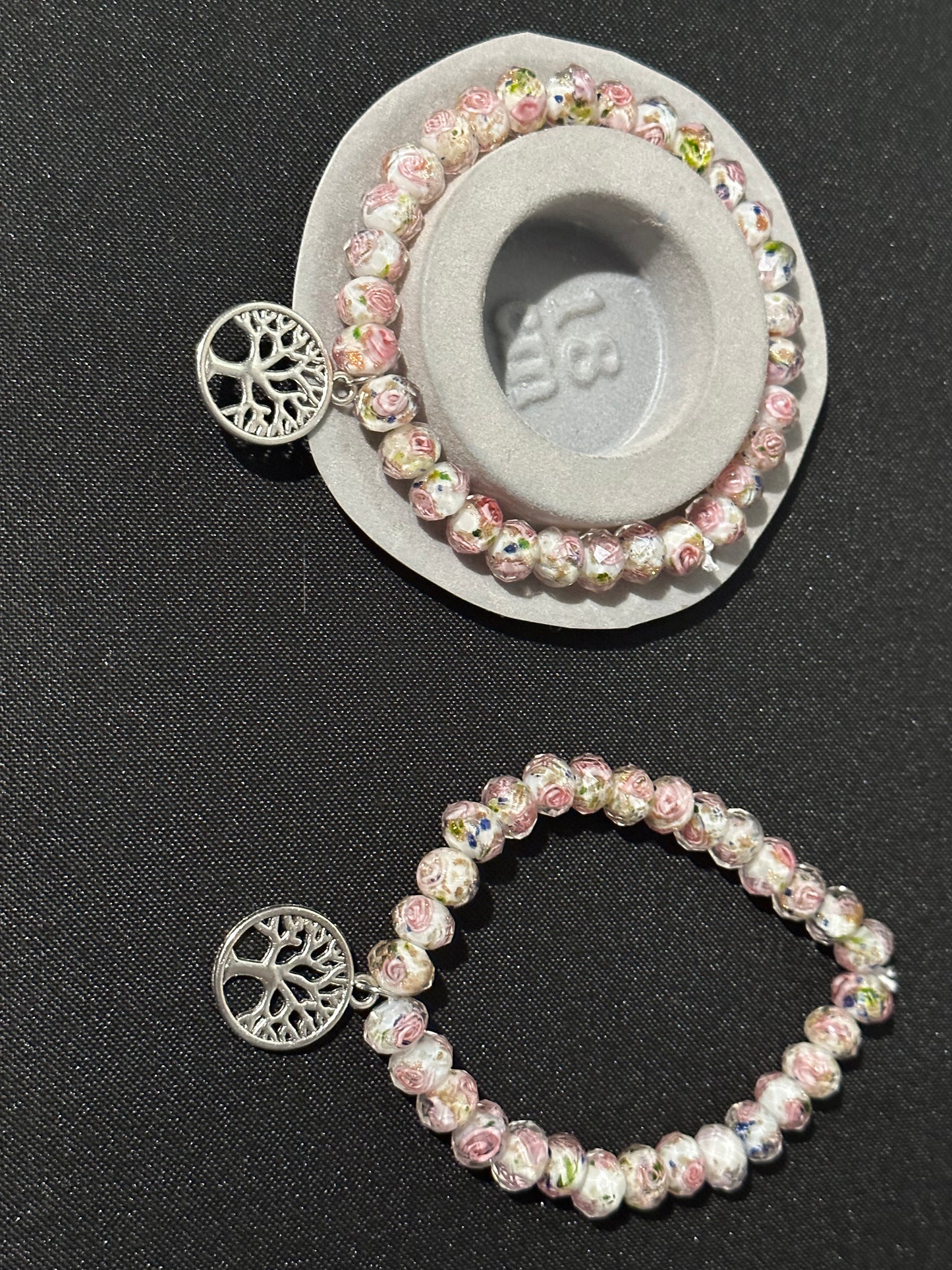 Handcrafted Rose Tree Of Life Bracelet 18cm