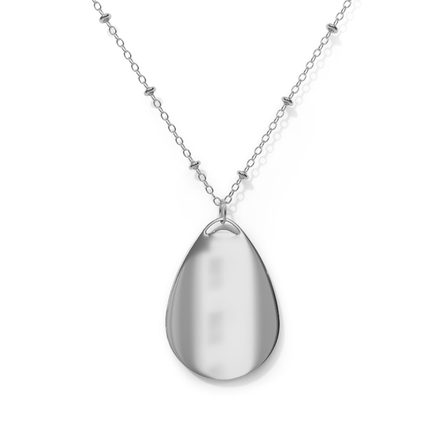 Rainbow Pride Oval Necklace – Engraved Love Heart Teardrop Pendant