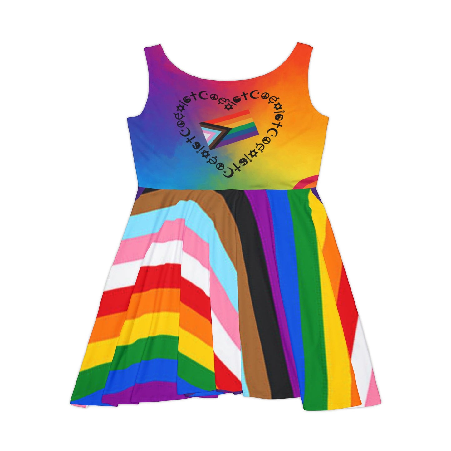 Pride Rainbow Skater Dress — Inclusive LGBTQ+ Flag AOP Women’s Dress