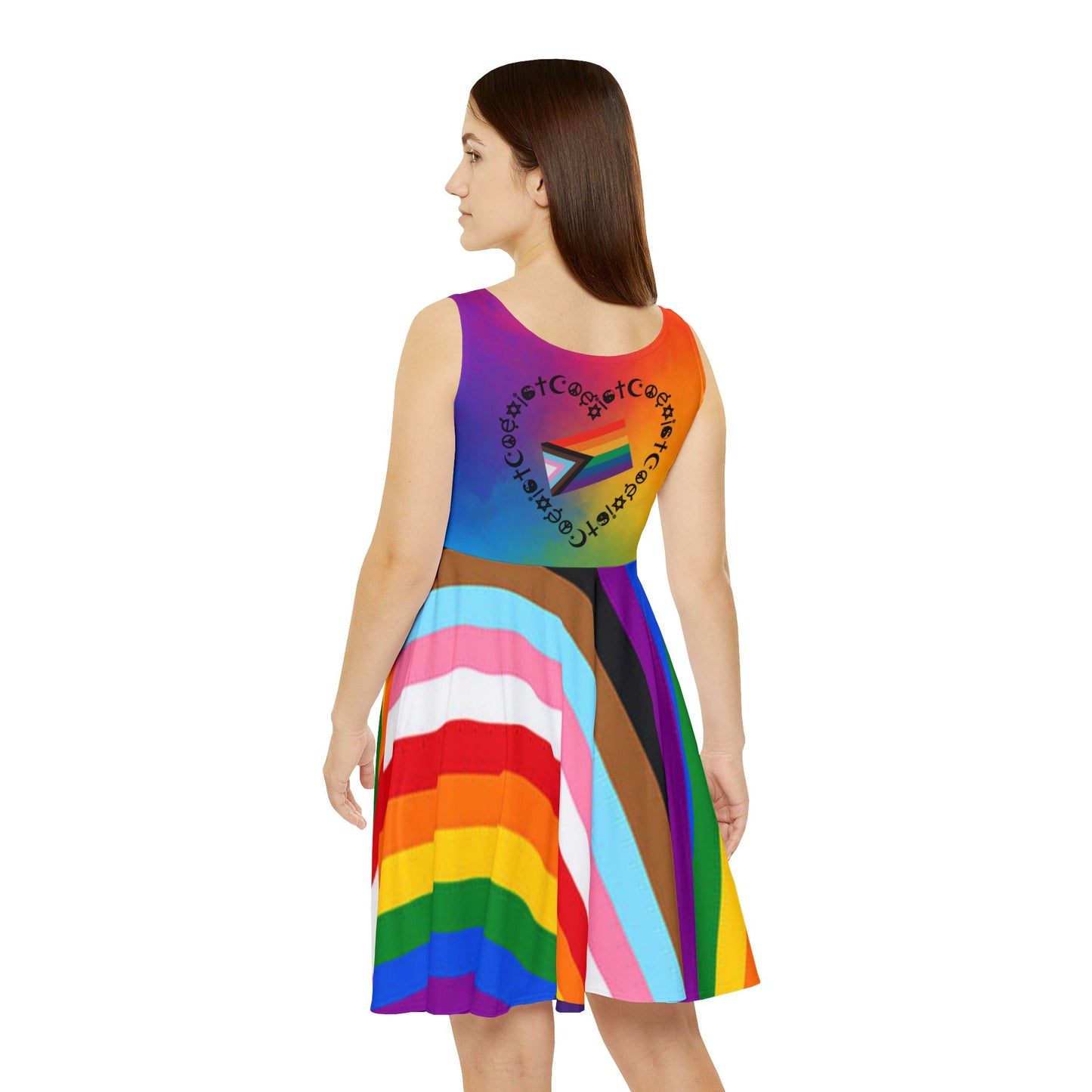 Pride Rainbow Skater Dress — Inclusive LGBTQ+ Flag AOP Women’s Dress