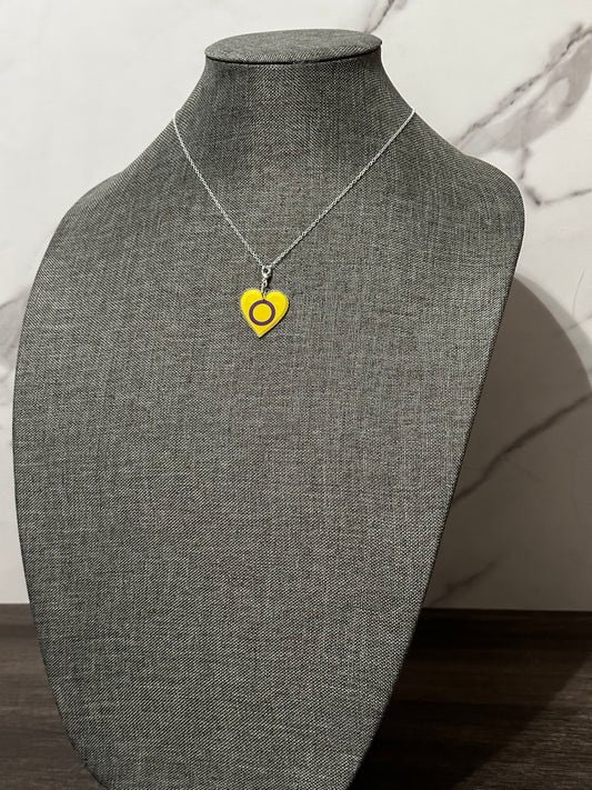 Intersex Heart Flag Necklace