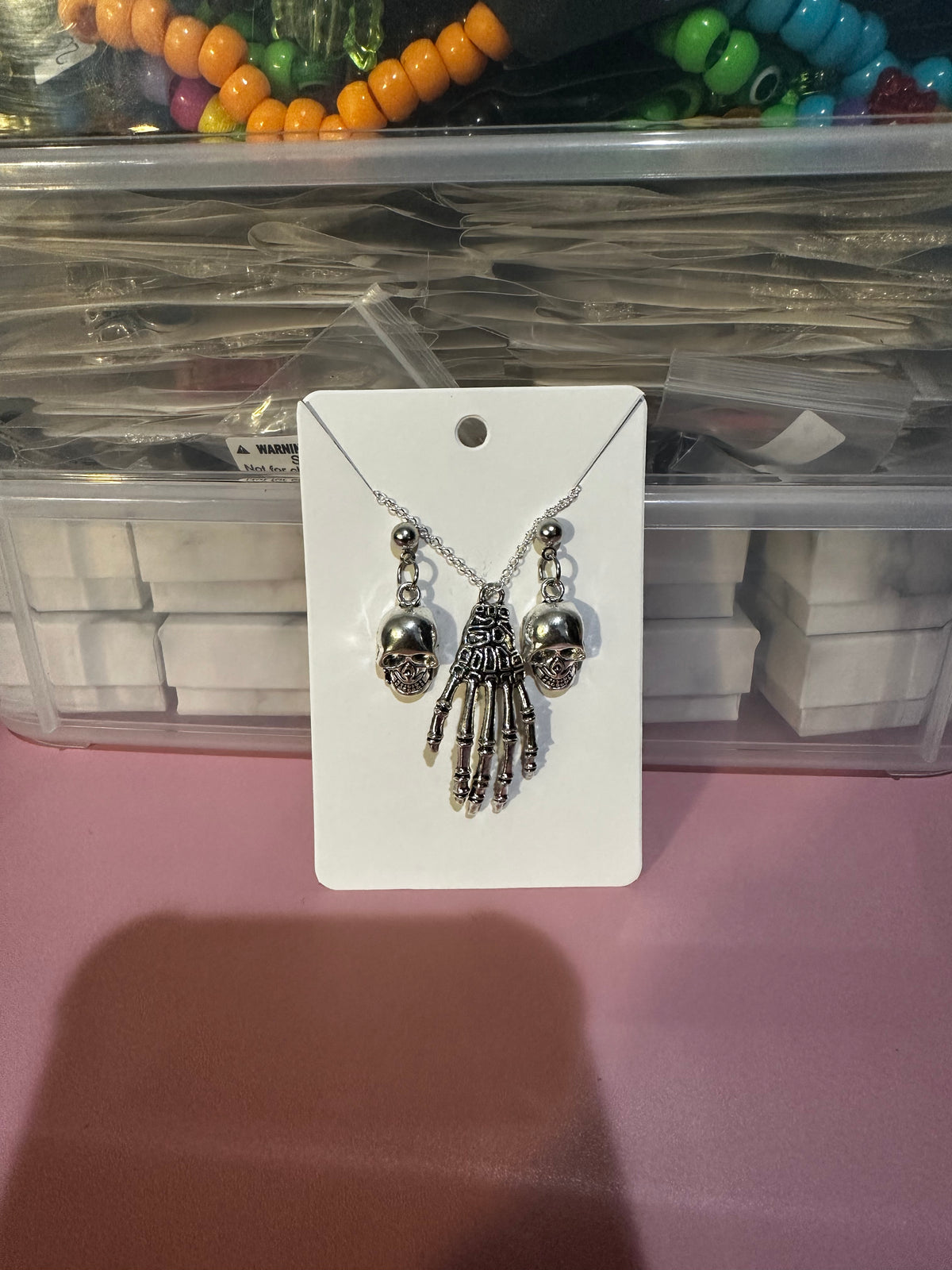 Handcrafted Skeleton Halloween Jewelry Set