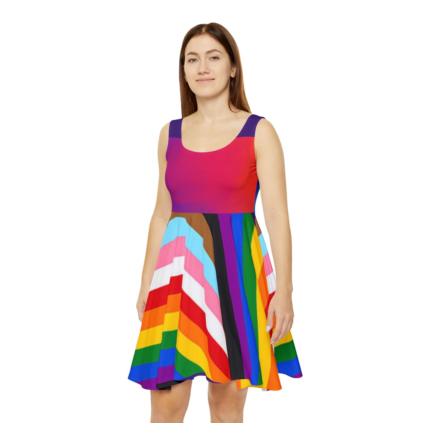 Pride Rainbow Skater Dress — Inclusive LGBTQ+ Flag AOP Women’s Dress