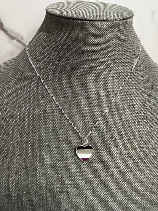 Asexual Heart Flag Necklace