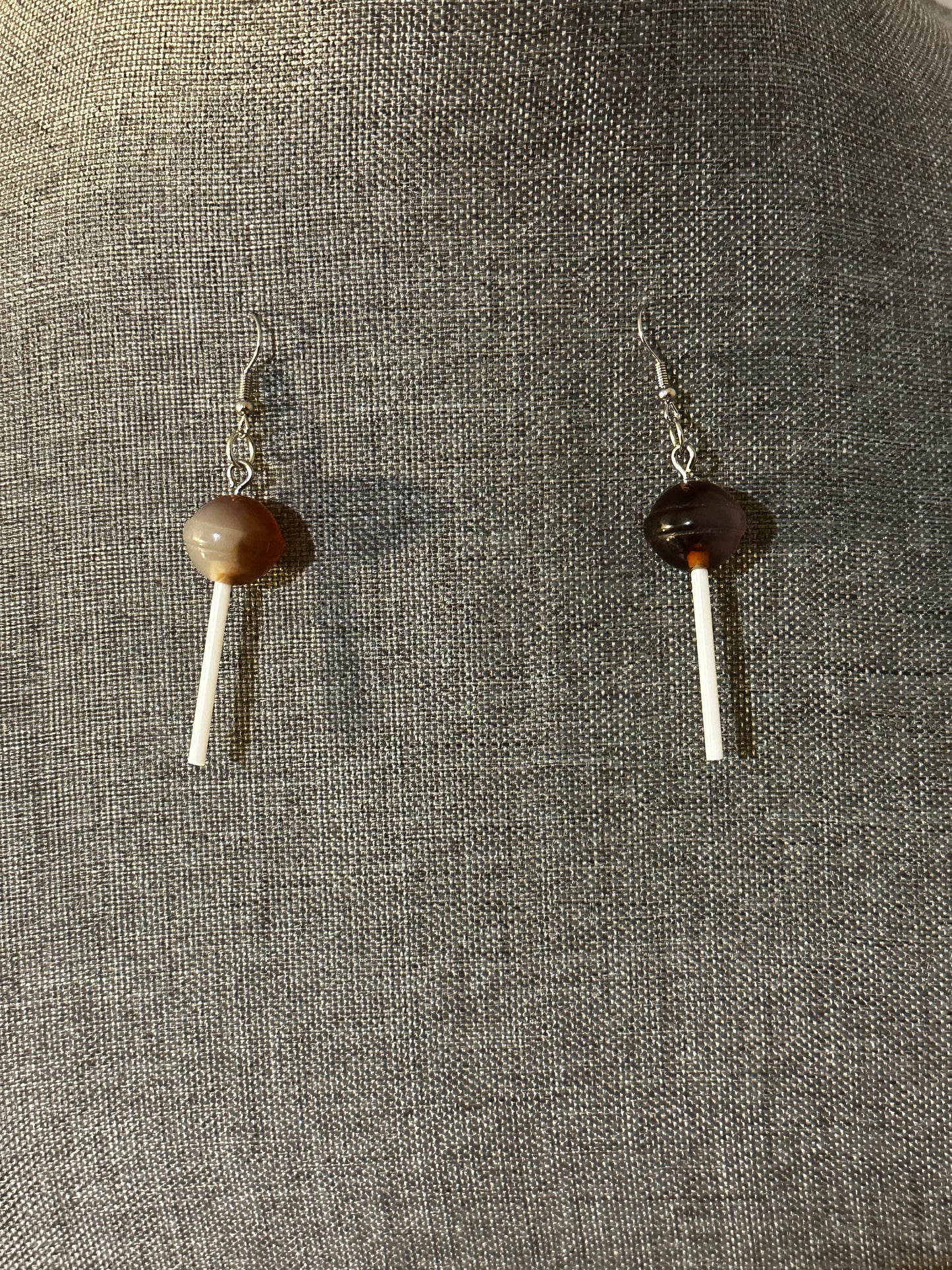 Root Beer Lollipop Earrings