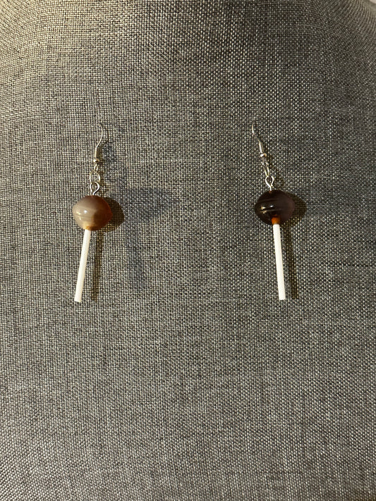 Root Beer Lollipop Earrings